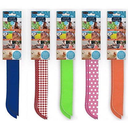 Pack of 24 Emery Jensen cooling neck wraps, impulse novelty accessory designed to keep you cool and comfortable.