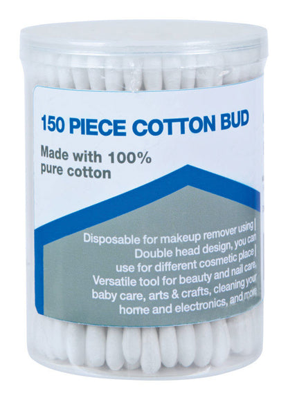 Pack of 12 Emery Jensen Cotton Swabs, 150 count each, impulse novelty product with soft cotton tips for personal care and cleaning.
