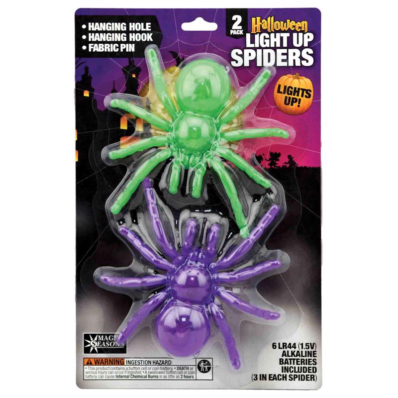 LED LIGHT UP SPIDER 2PK - Pack of 8