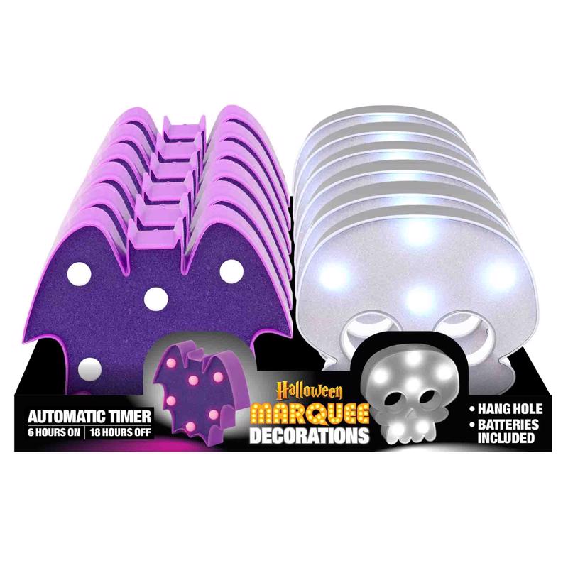 LIGHT Skull/bat MARQUE - Pack of 12