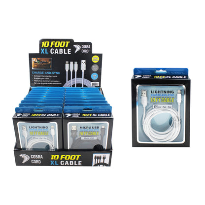 USB CABLE 10' ASST - Pack of 18