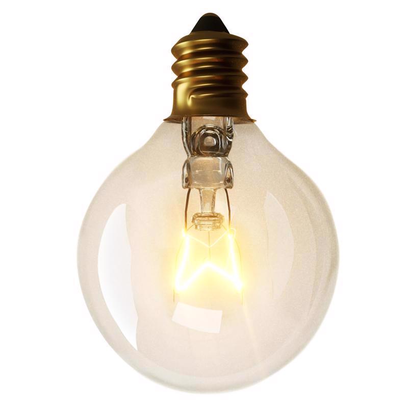 Emery Jensen incandescent G40 string light set, 10 feet long, with clear bulbs ideal for indoor or outdoor decorative lighting.