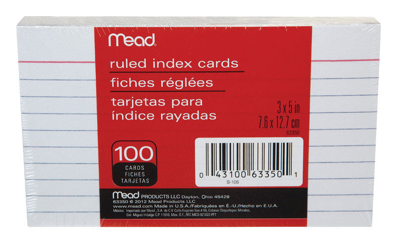 Set of 12 packs of Emery Jensen 3x5 inch index cards, 100 per pack, ideal for notes and organizing information.
