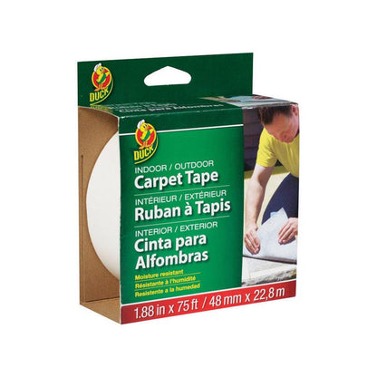Emery Jensen indoor carpet tape, 1.88 inches by 75 feet, adhesive tape for securing carpets on indoor surfaces.