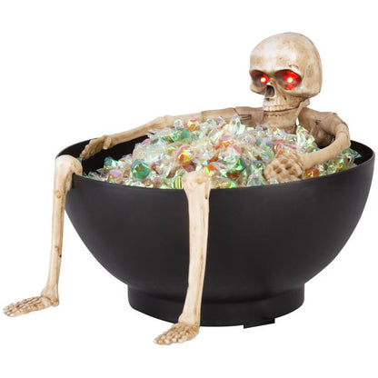 Emery Jensen candy-themed indoor decoration featuring yellow and black skeleton design for festive decor.