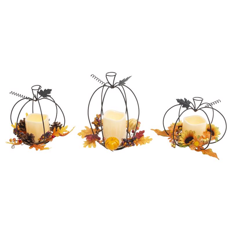Emery Jensen 9-inch pumpkin indoor decoration pack of 6, fall-themed decor for home or event setups.