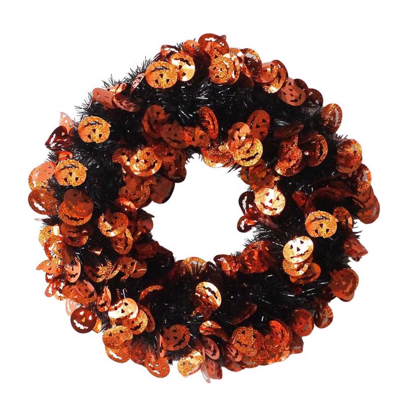 PUMPKIN TINSEL WREATH - Pack of 6