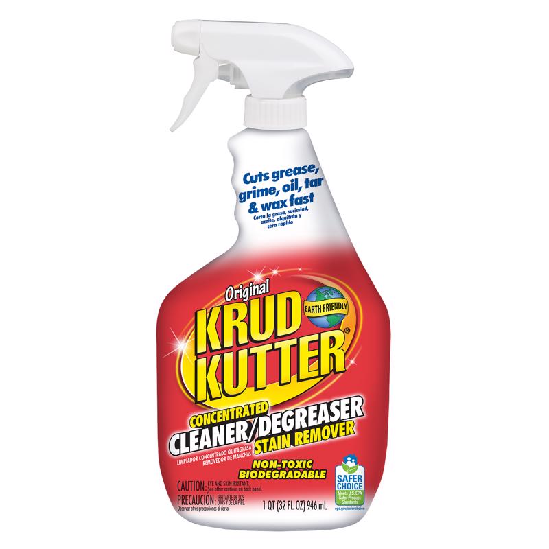 Emery Jensen CLEANR KRUD KUTTER 32oz industrial cleaner bottle with label and nozzle for heavy-duty cleaning.