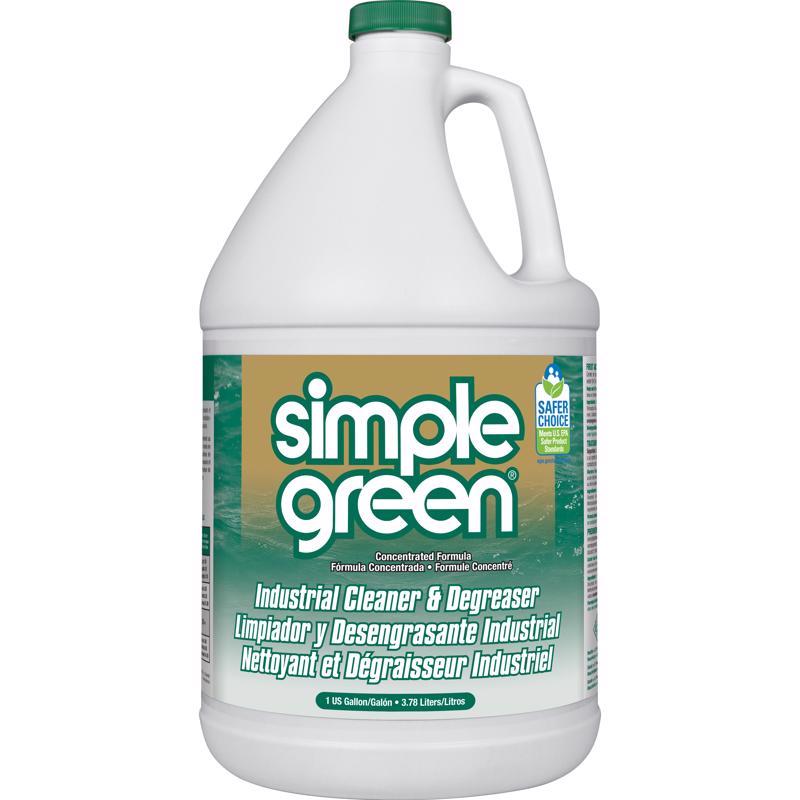 Emery Jensen CLEANR SIMPLE GREEN GAL industrial cleaner pack of four bottles, green liquid cleaning solution for heavy-duty use