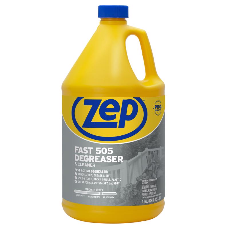 Emery Jensen Degreaser Fast 505 industrial cleaner in four 128oz bottles, suitable for heavy-duty grease and grime removal.