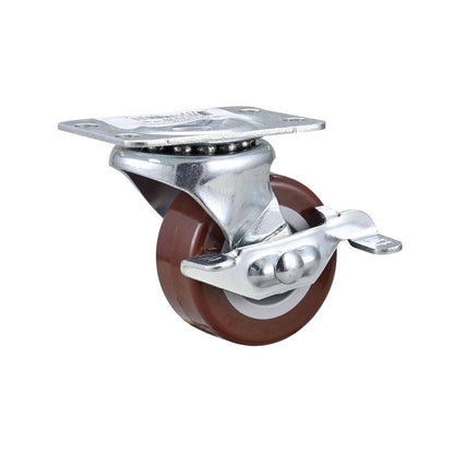 Industrial truck caster plate by Emery Jensen, 2-inch swivel solid wheel for heavy-duty industrial use.