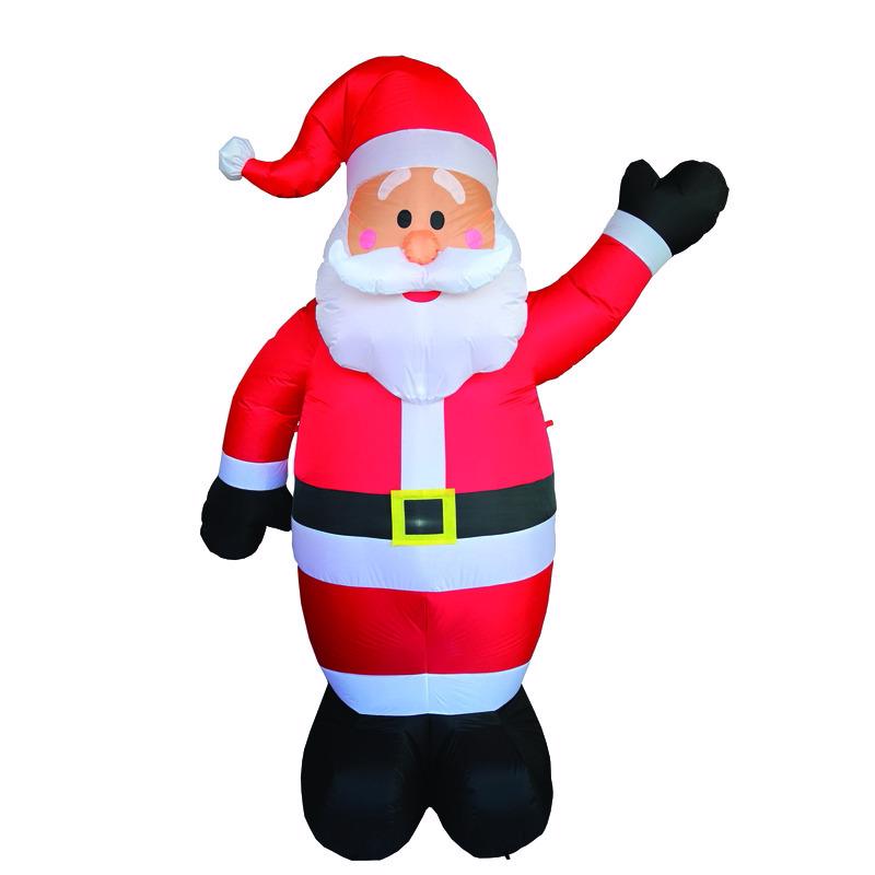 Emery Jensen 8-foot inflatable Santa Claus for holiday decoration, featuring Santa in a festive pose with bright colors.