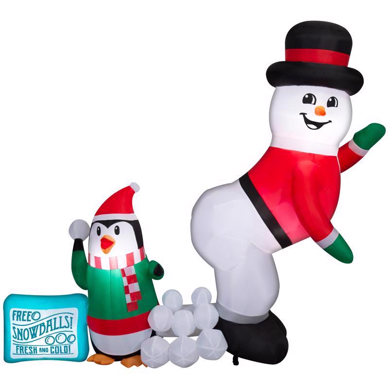 Inflatable snowman holiday decoration by Emery Jensen, 6-foot tall inflatable snowman with hat and scarf, outdoor winter decor