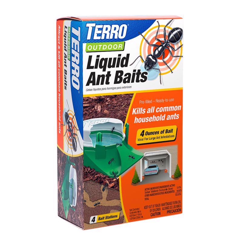 Emery Jensen ant bait traps, liquid formula, 4-pack for indoor pest control against ants in home or outdoor areas.