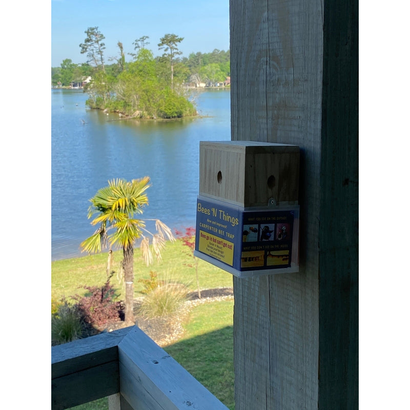 Emery Jensen carpenter bee trap for insect bait and control, featuring a weather-resistant design to attract and trap carpenter bees.