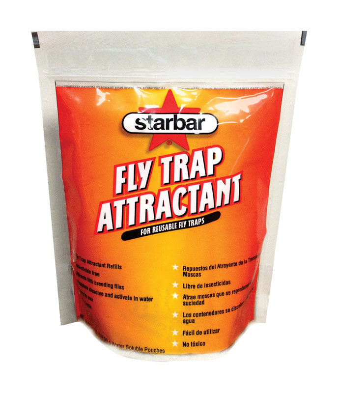 Emery Jensen fly trap attractant 8-pack for insect baits and traps, shown in a clear image of the product packaging.