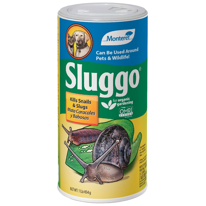 Emery Jensen snail killer bait in a 1lb container, designed for effective slug and snail control in gardens and outdoor areas.