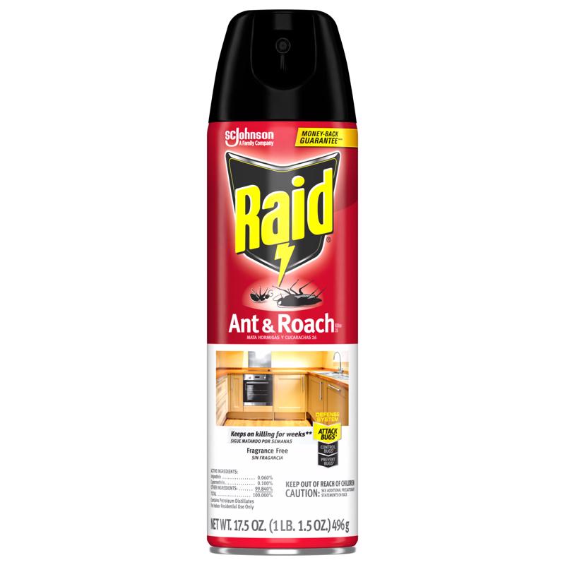 Emery Jensen Ant & Roach KLLR insect repellent spray in a 17.5oz bottle, designed to eliminate ants and roaches effectively.