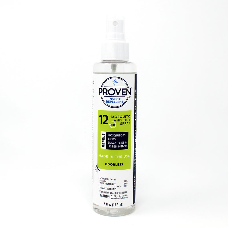 Emery Jensen insect repellent spray bottle, 6 oz, designed to repel insects and provide outdoor protection.