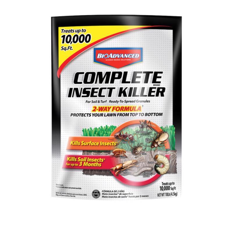 Emery Jensen insect control granules, granular insecticide for outdoor pest management, in a clear bag with product label