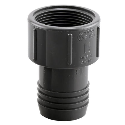 Emery Jensen nylon adapter insert with FPT thread, 1.5-inch size, suitable for plumbing or industrial connections.
