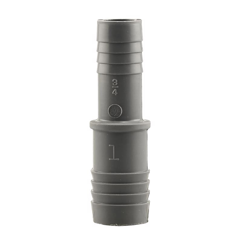 Emery Jensen nylon coupling insert fitting with threaded connection, 1x3/4 inch size, for plumbing and pipe assembly.