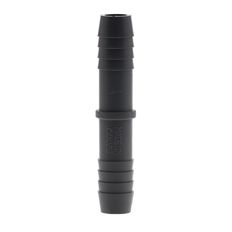 Emery Jensen nylon couple insert fitting with 1/2 inch threaded connection, used for plumbing or piping applications.