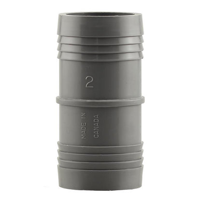 Emery Jensen nylon couple insert with 2-inch threaded connection, designed for secure plumbing or piping applications.