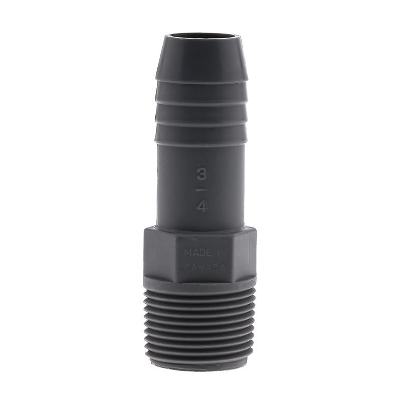 Emery Jensen MLE ADPTR MPTXINSRT 3/4-inch nylon insert fitting with threaded connection, used for plumbing or piping applications.