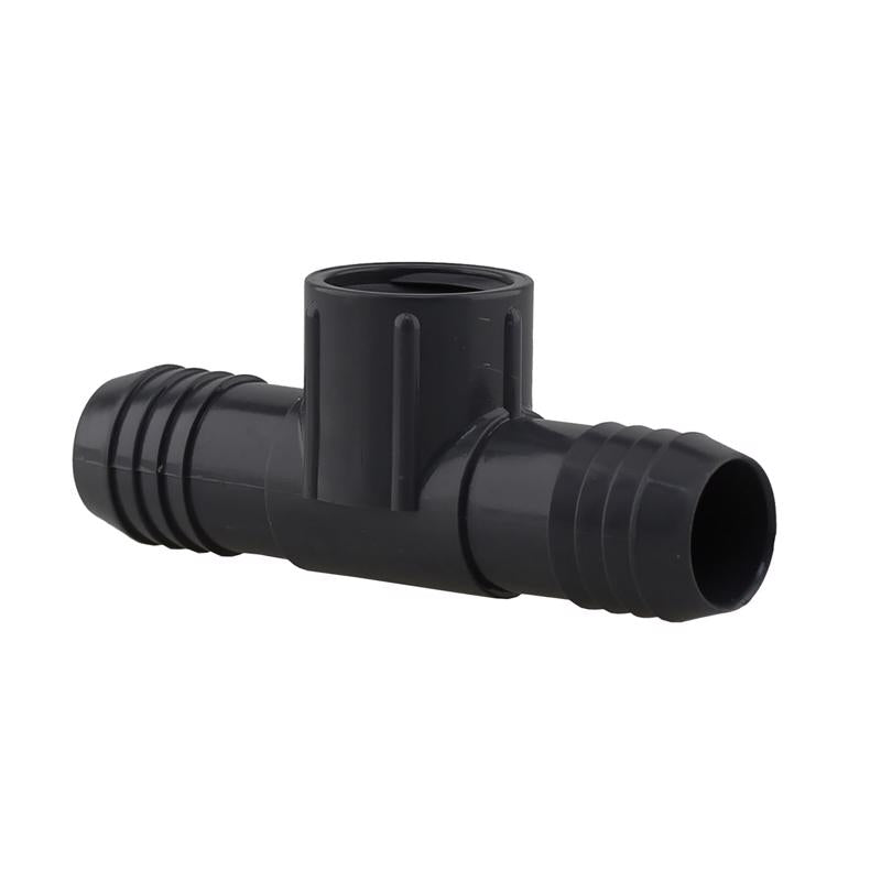 Nylon tee insert with 1x3/4 inch FPT threads, designed for plumbing and pipe fittings by Emery Jensen.