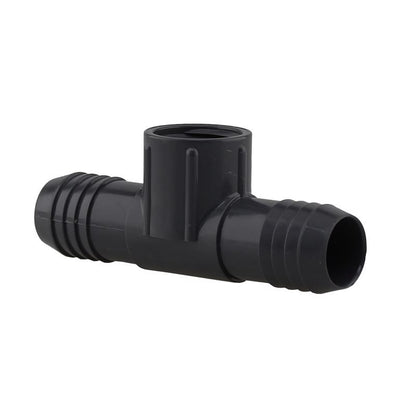 Nylon tee insert with 1x3/4 inch FPT threads, designed for plumbing and pipe fittings by Emery Jensen.