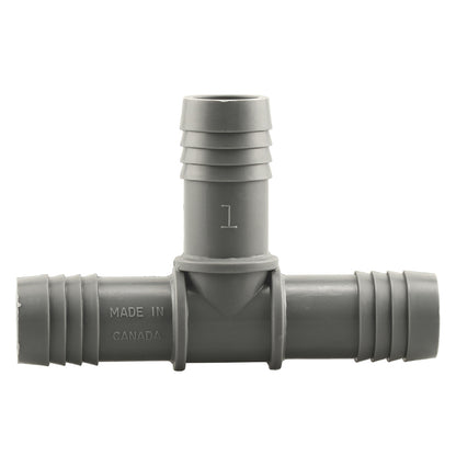 Emery Jensen 1-inch nylon tee insert with threaded fitting, designed for secure plumbing connections.
