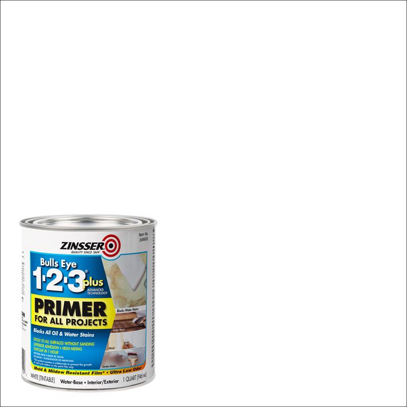 Emery Jensen Bulls Eye 123 Plus QT interior and exterior primer pack of 6 bottles, ready for surface preparation.