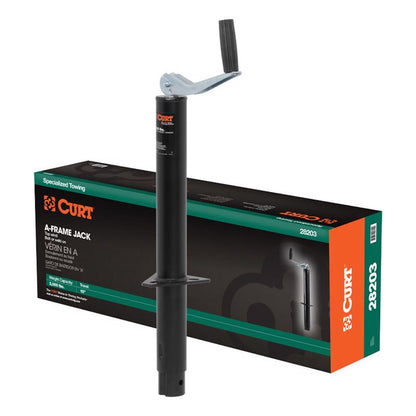 Emery Jensen 9-inch black farm and commercial jack, A-frame style, used for heavy-duty lifting and support in agricultural settings.