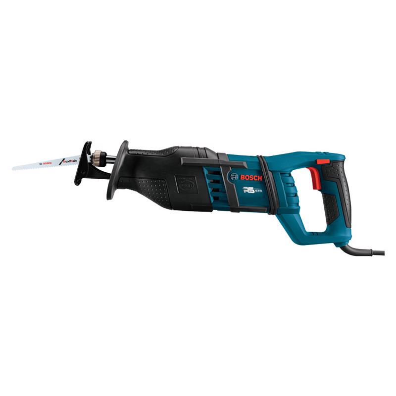 Corded 12A reciprocating saw from Emery Jensen, showing a powerful jig saw in a professional workshop setting.