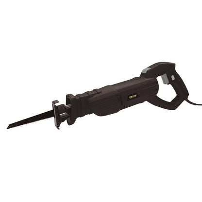 Emery Jensen 7.3amp reciprocating saw with a sturdy handle and metal blade, ideal for demolition and cutting tasks.