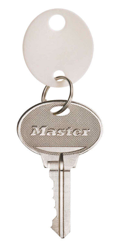 Oval plastic key tags for Emery Jensen key cabinets, shown in a close-up image highlighting the durable design.