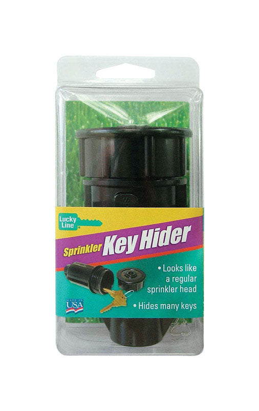 Black Emery Jensen key holder with plastic key rings, 3-5/8 inches, designed for organizing multiple keys securely.