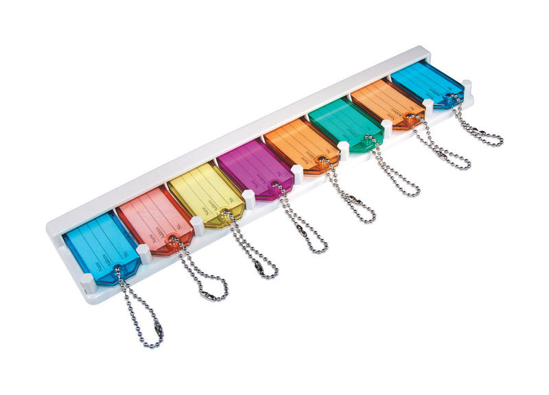 Emery Jensen key rack with 8 tags for organizing and hanging keys, made of durable material with a sleek design.