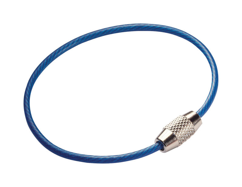 Emery Jensen 6-inch cable ring key ring with durable metal construction and split ring design for keys and accessories.