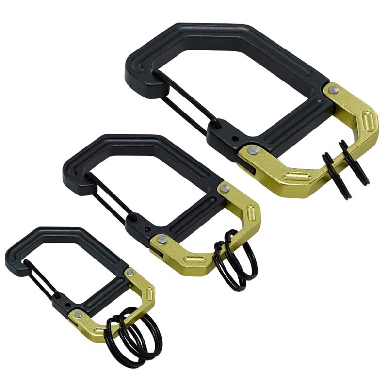 CARABINER Bk/gn ALU 3PK