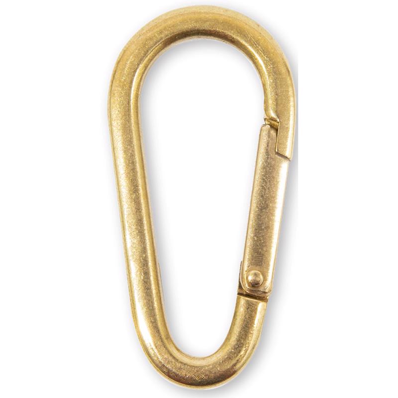 Gold brass carabiner key ring by Emery Jensen, durable key holder with a sleek, polished metal finish for everyday use.