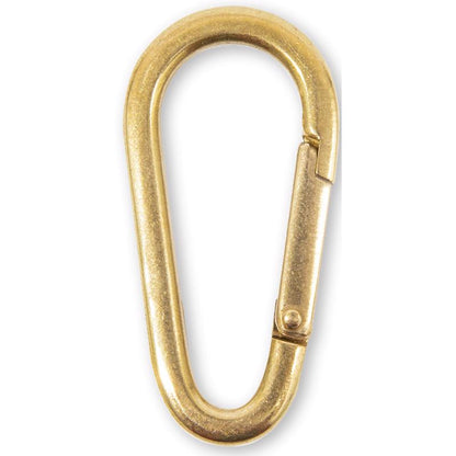 Gold brass carabiner key ring by Emery Jensen, durable key holder with a sleek, polished metal finish for everyday use.