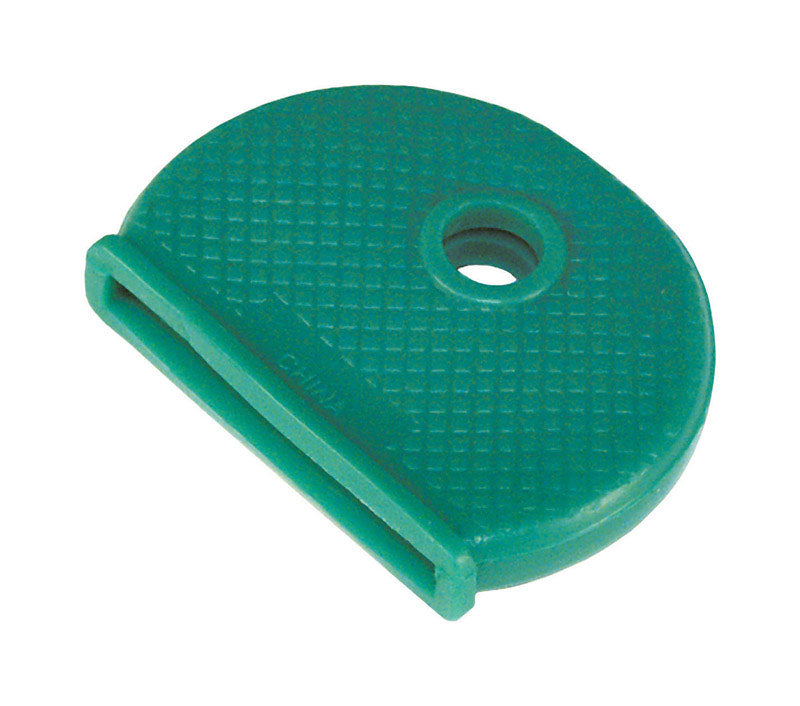 Emery Jensen key tags 4-pack with colorful key caps for organizing keys and accessories.