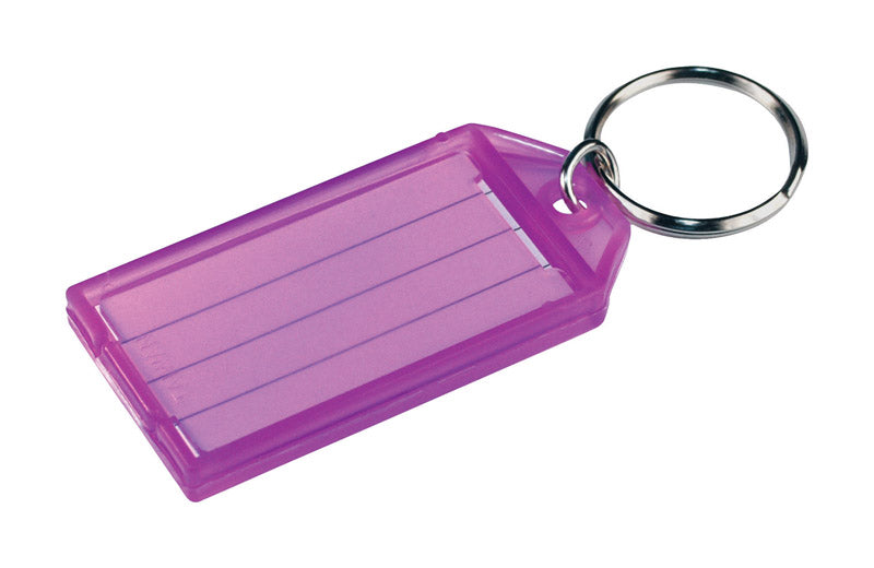 Pair of Emery Jensen key tags with ID tags on metal key rings, suitable for organizing keys or personal ID identification.