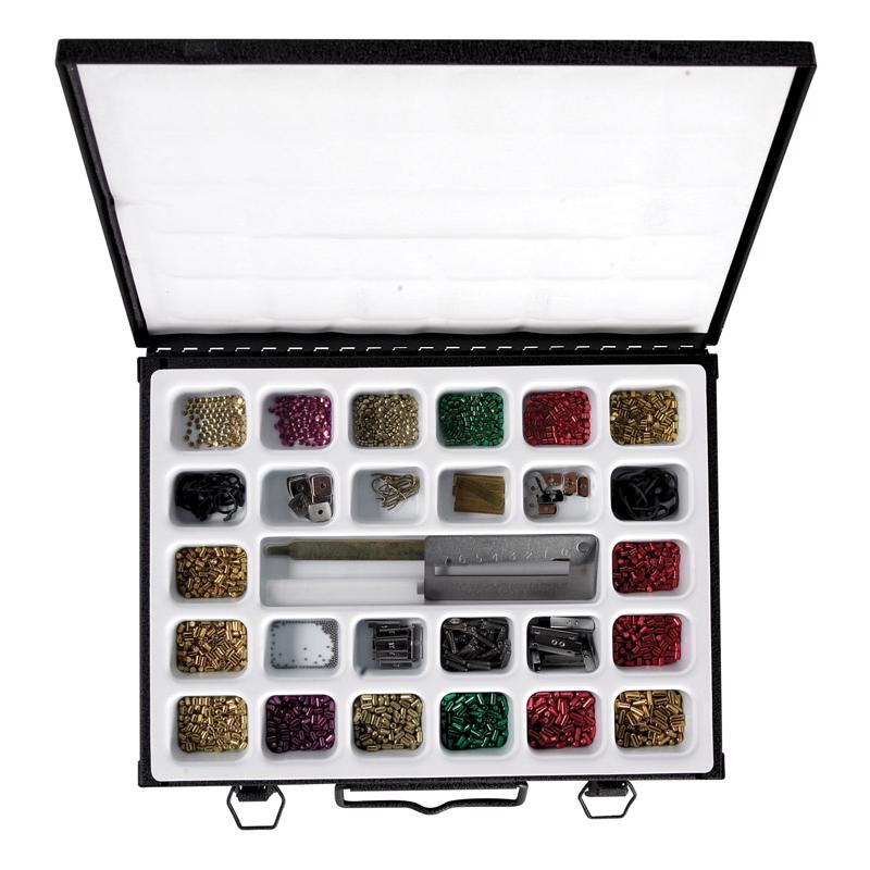 Emery Jensen Key Kit KWSET Locks with keying pins and tools for locksmithing and lock customization.