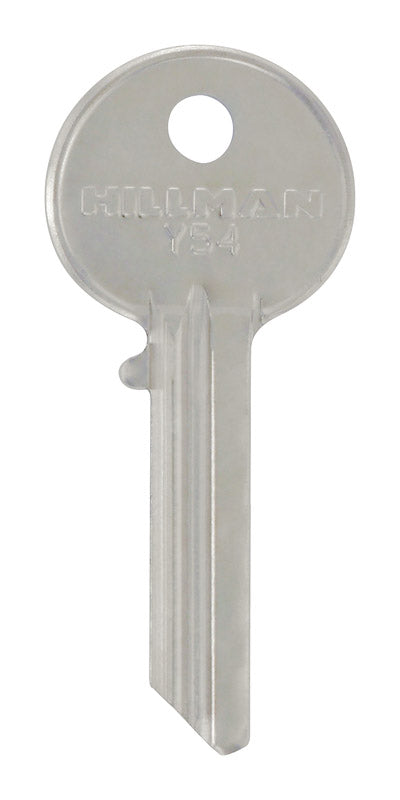 Set of four Emery Jensen KEYKRAFTER #165 brass keys, durable key blanks for locksmith and hardware use.