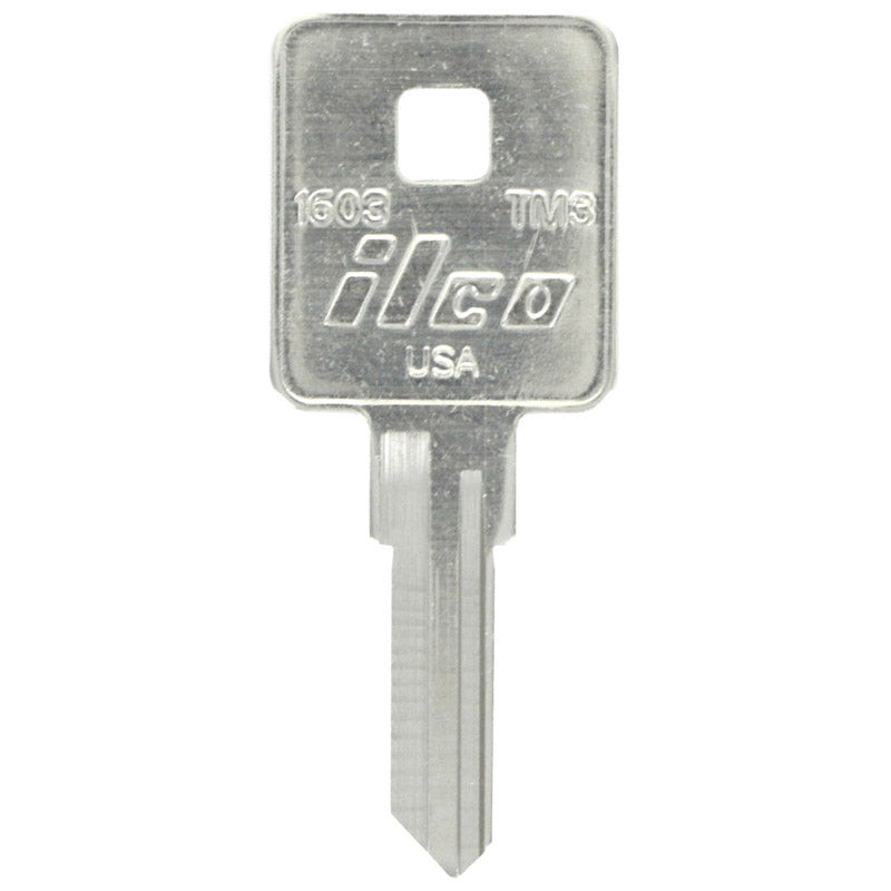 Set of four Emery Jensen Keykrafters #2041 brass keys, durable and precise for secure locking and unlocking.