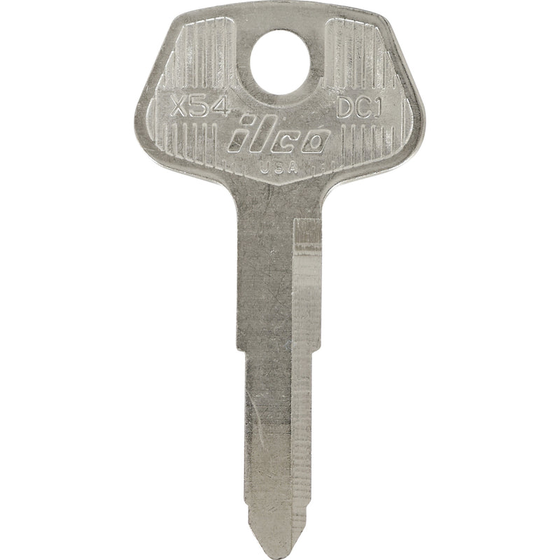 Set of four Emery Jensen KeyKrafter #2050 brass keys with durable construction, ideal for locksmith and hardware applications.