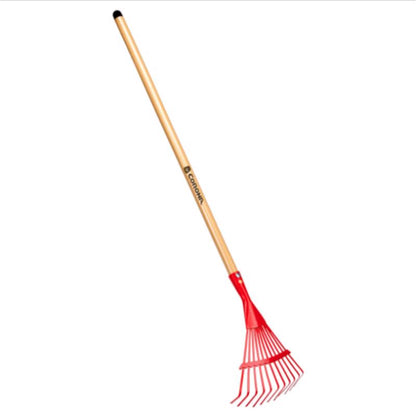 Emery Jensen kids garden tools set with 30-inch rake and metal construction, designed for children’s outdoor gardening activities.